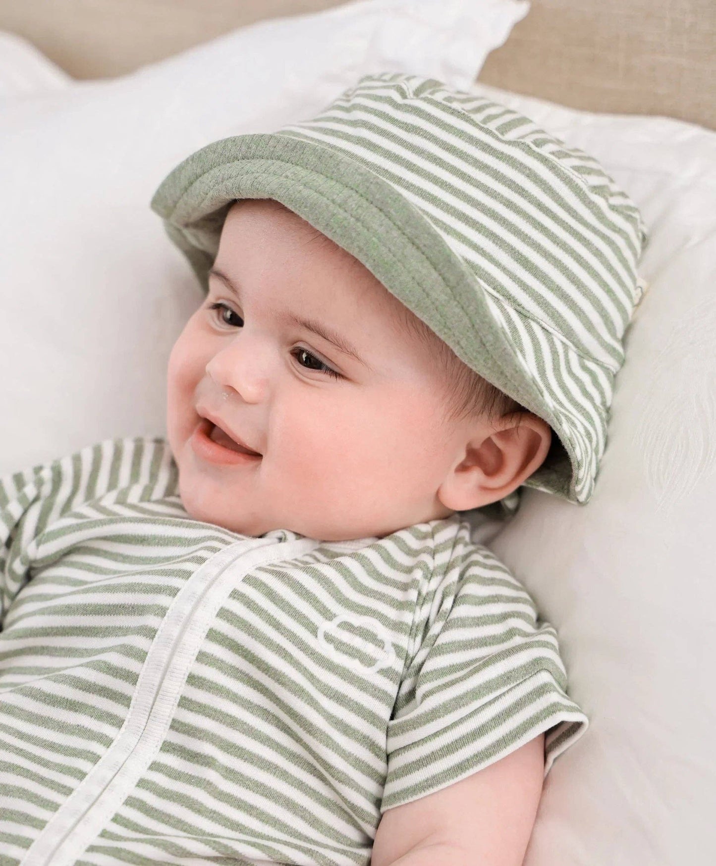Lūmmi in Colour Babywear - Organic Cotton Bucket Sun Hat - Forest Green