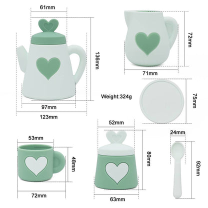 ToysLink - Green Silicone Tea Set