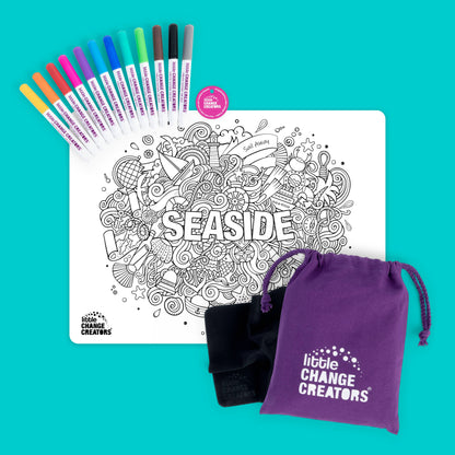 Little Change Creators - SEASIDE | Eco-Friendly Kid's Wipeable Colouring Set