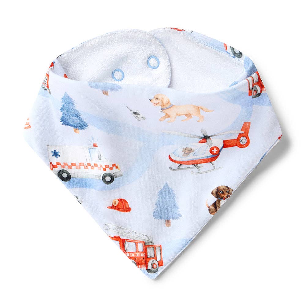 Snuggle Hunny - To The Rescue Organic Dribble Bib