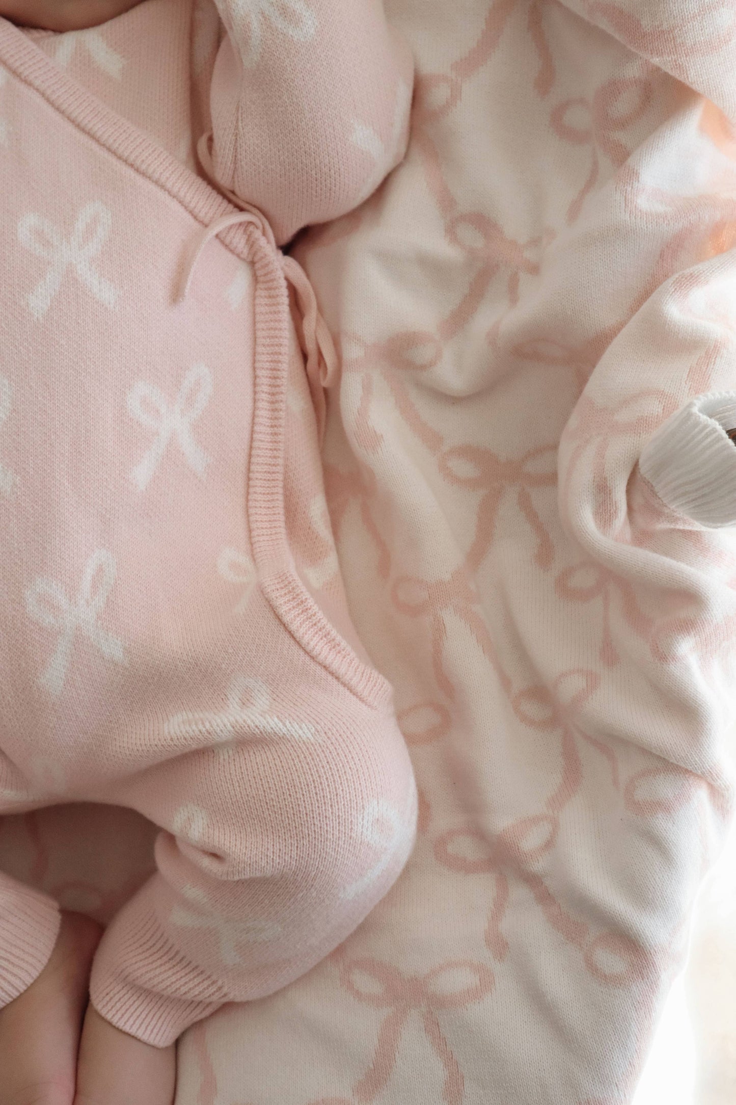 Petite + Co - Kimono Bow Romper - Baby Pink