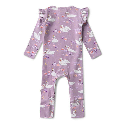 Snuggle Hunny - Swan Lake Organic Growsuit with Frill