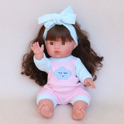 SALLI COLLECTIVE - Dolls Sweet Dreams cloud Romper + Bow set Fits 34-38cm