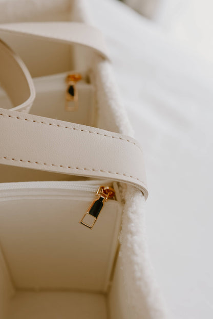 The Beige Collective - Teddy Boucle Nappy Caddy | Cream