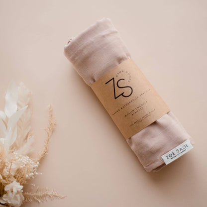 Zoe Sage - Organic Cotton Muslin Swaddle Wrap 120cm | Sunset