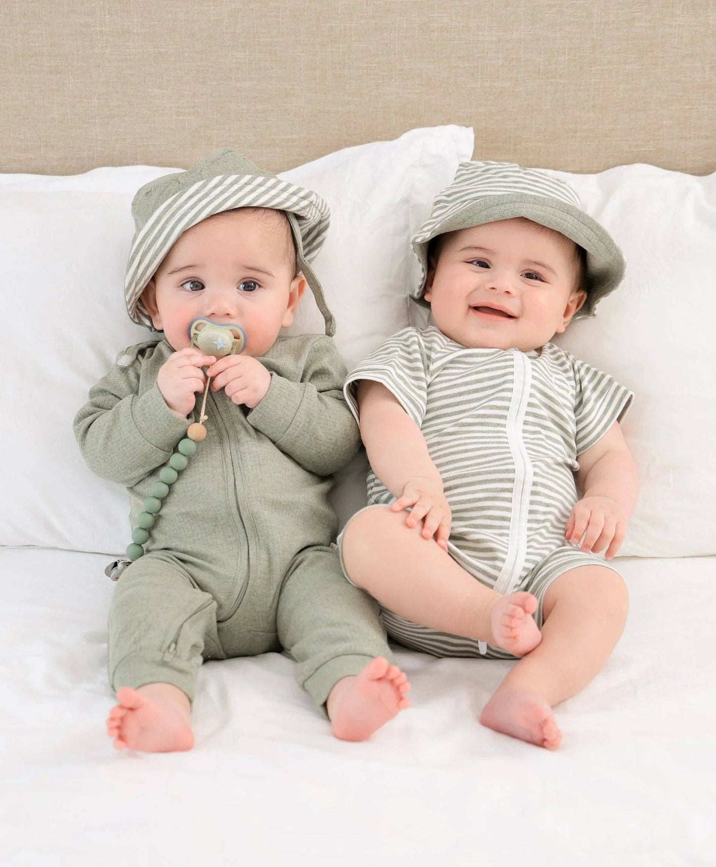 Lūmmi in Colour Babywear - Organic Cotton Bucket Sun Hat - Forest Green