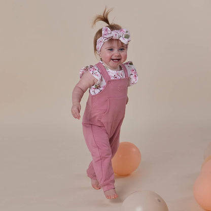Snuggle Hunny - Jewel Pink Organic Joey Overalls