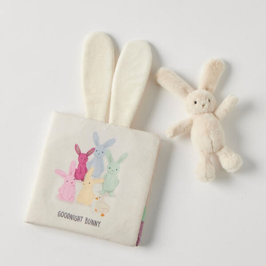 Jiggle & Giggle - Goodnight Bunny Activity Fabric Book & Toy Set