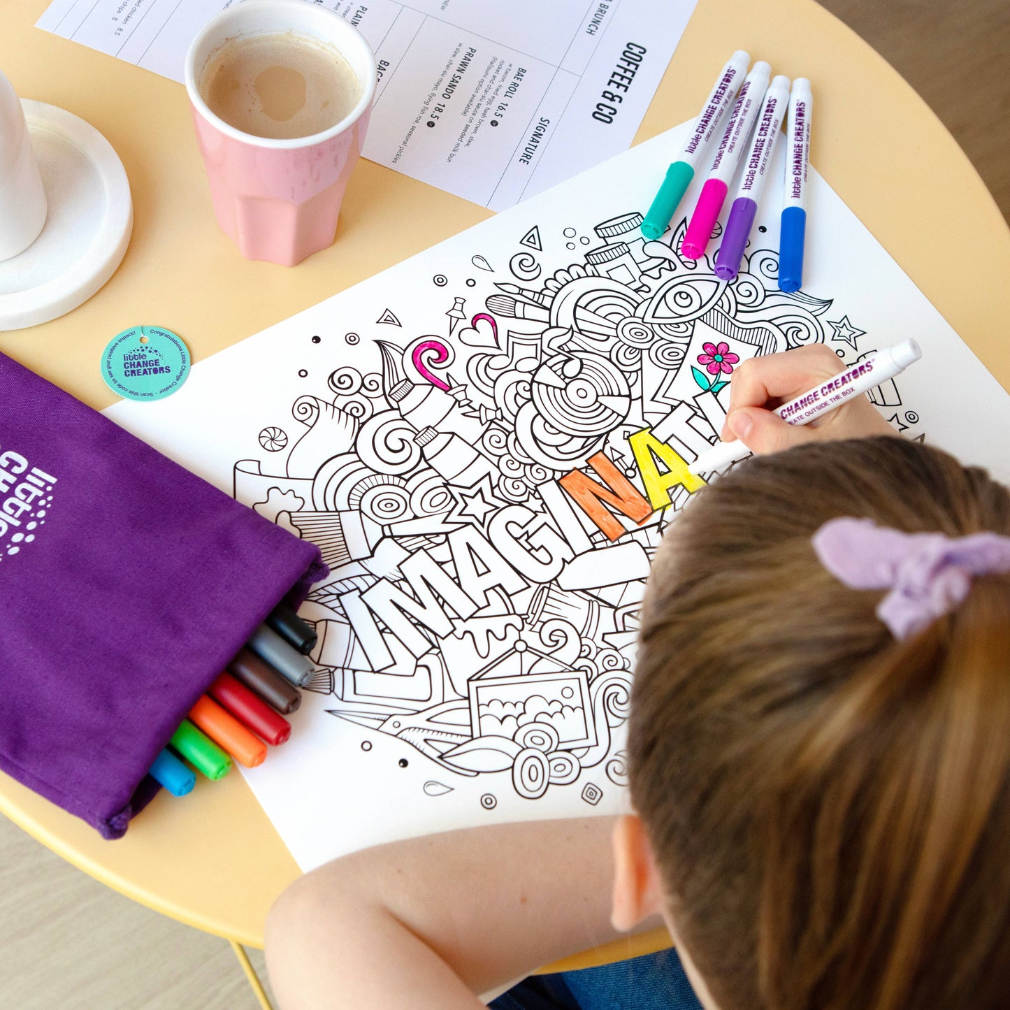 Little Change Creators - IMAGINATION | Reusable Double-sided Colour + Draw Doodle Mat