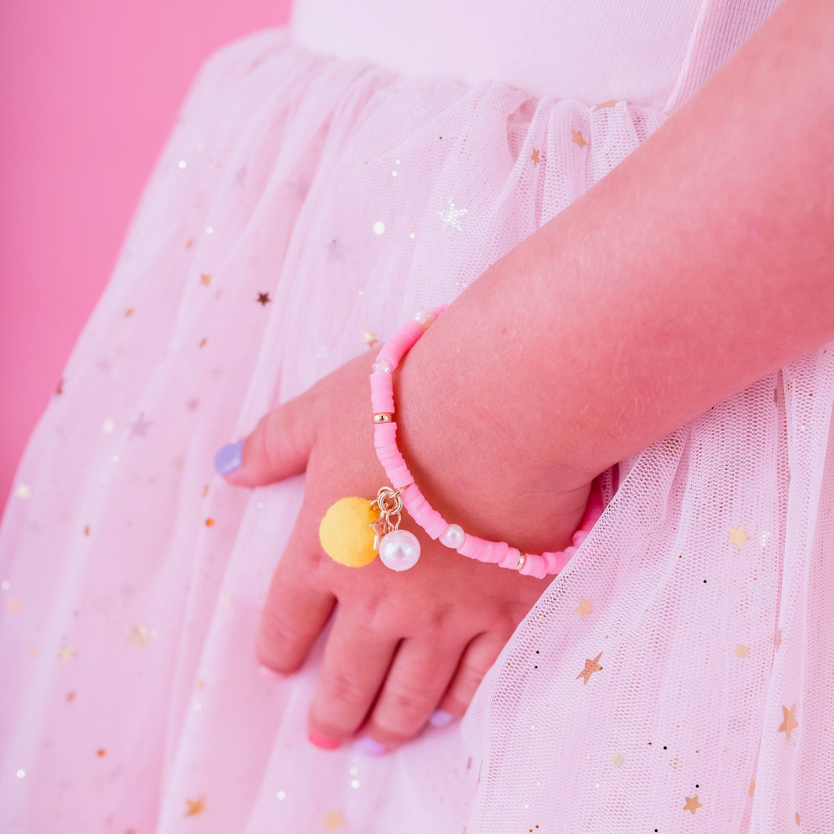 Lauren Hinkley Australia - Pink Bracelet with Pom Pom and Pearl