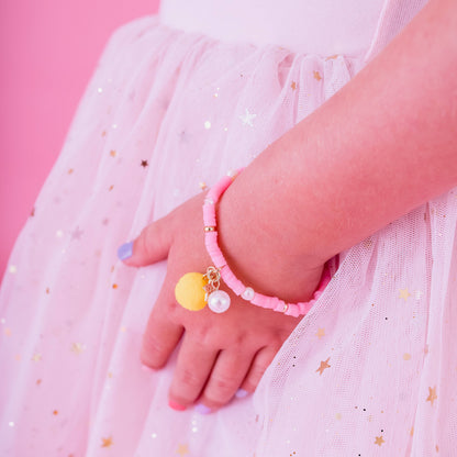 Lauren Hinkley Australia - Pink Bracelet with Pom Pom and Pearl
