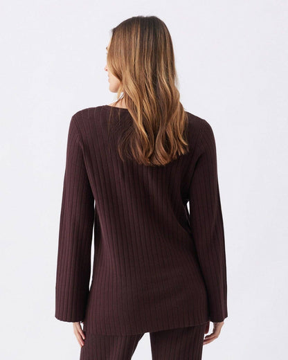 Ripe Maternity - Dallas Rib Knit Nursing Top Cocoa