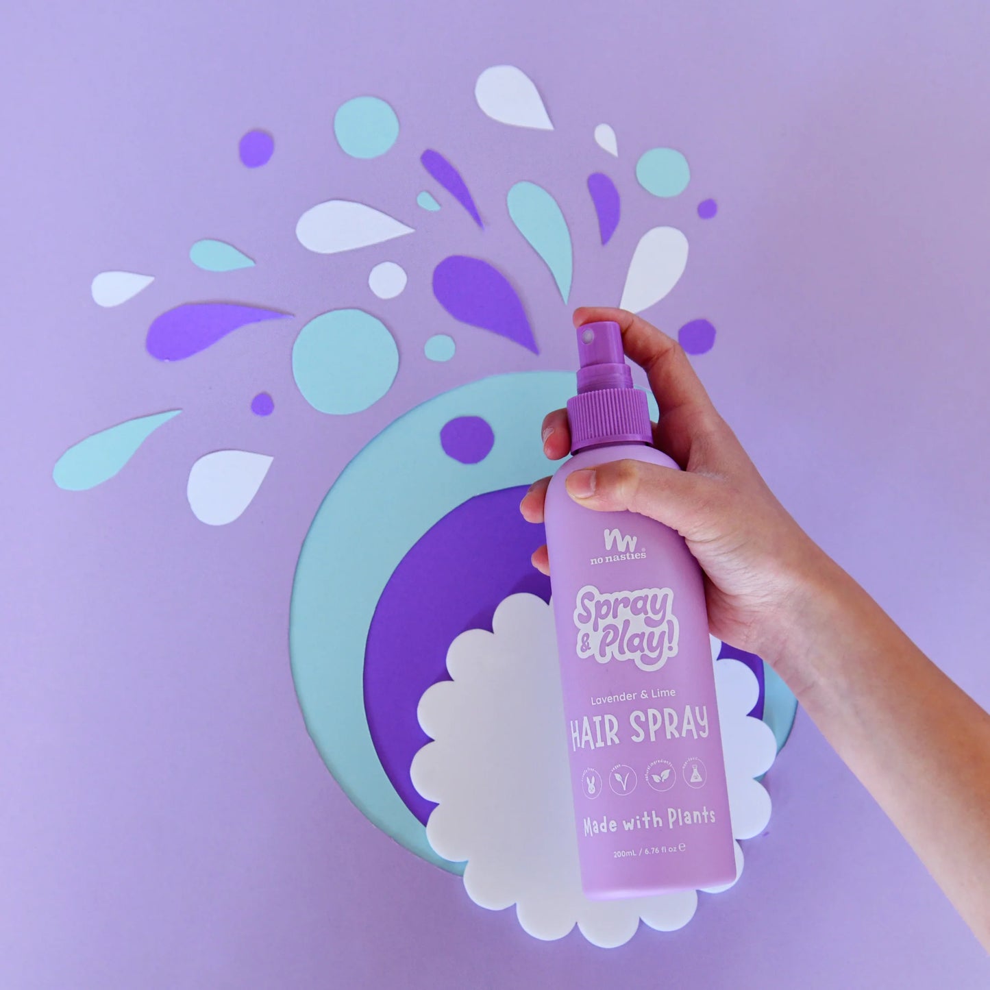 no nasties - Plant Based Alcohol Free Hair Spray in Calming Lavender and Fresh Lime | 200ml
