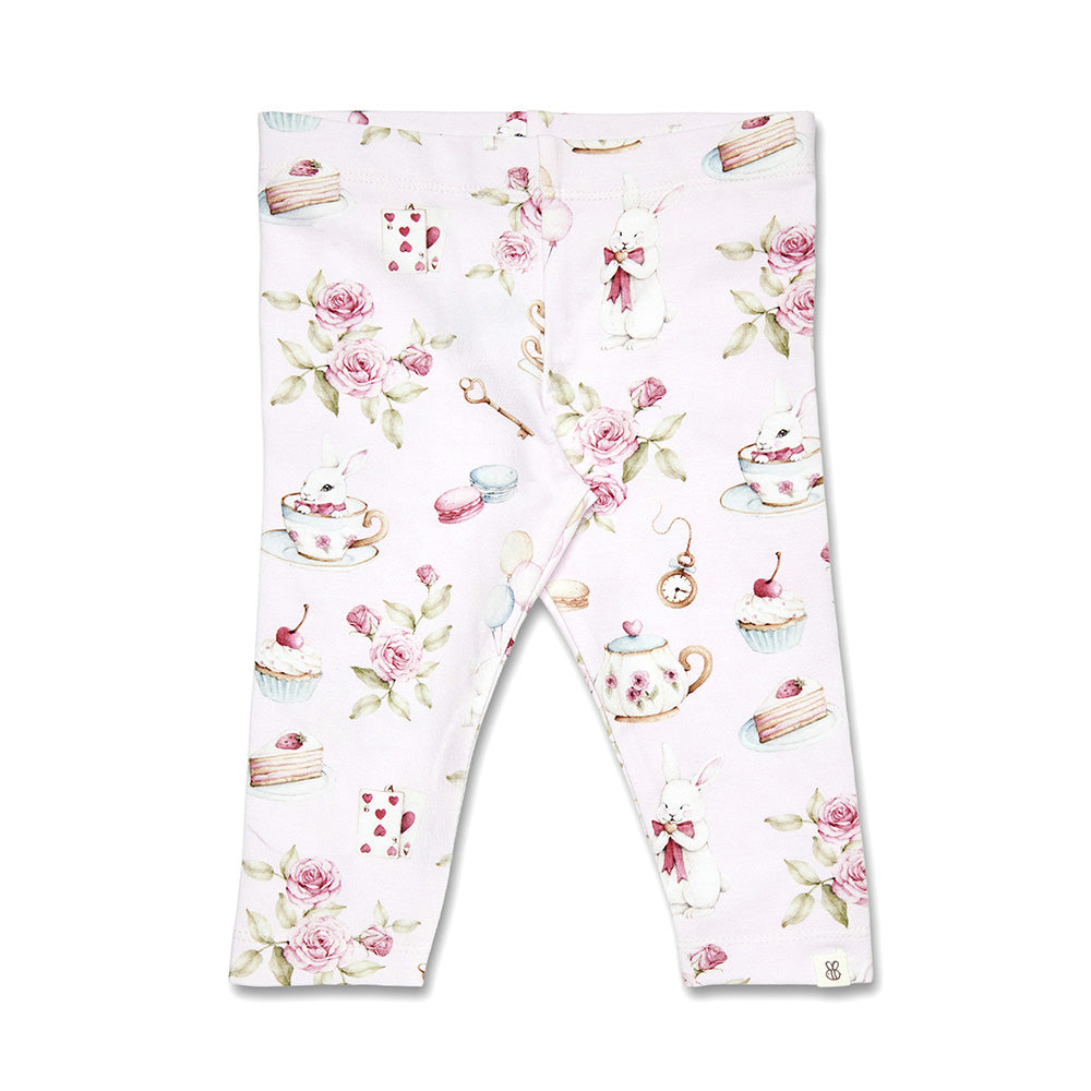 Alice's Tea Party Leggings flatlay