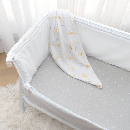Living Textiles - 2pk Bedside Bassinet Fitted Sheets - Noah/ Grey Stars