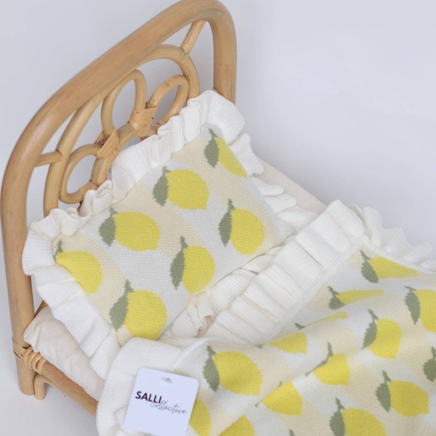 SALLI COLLECTIVE - Freshly squeezed frilled doll Blanket + Pillow set