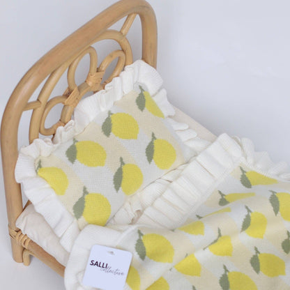 SALLI COLLECTIVE - Freshly squeezed frilled doll Blanket + Pillow set