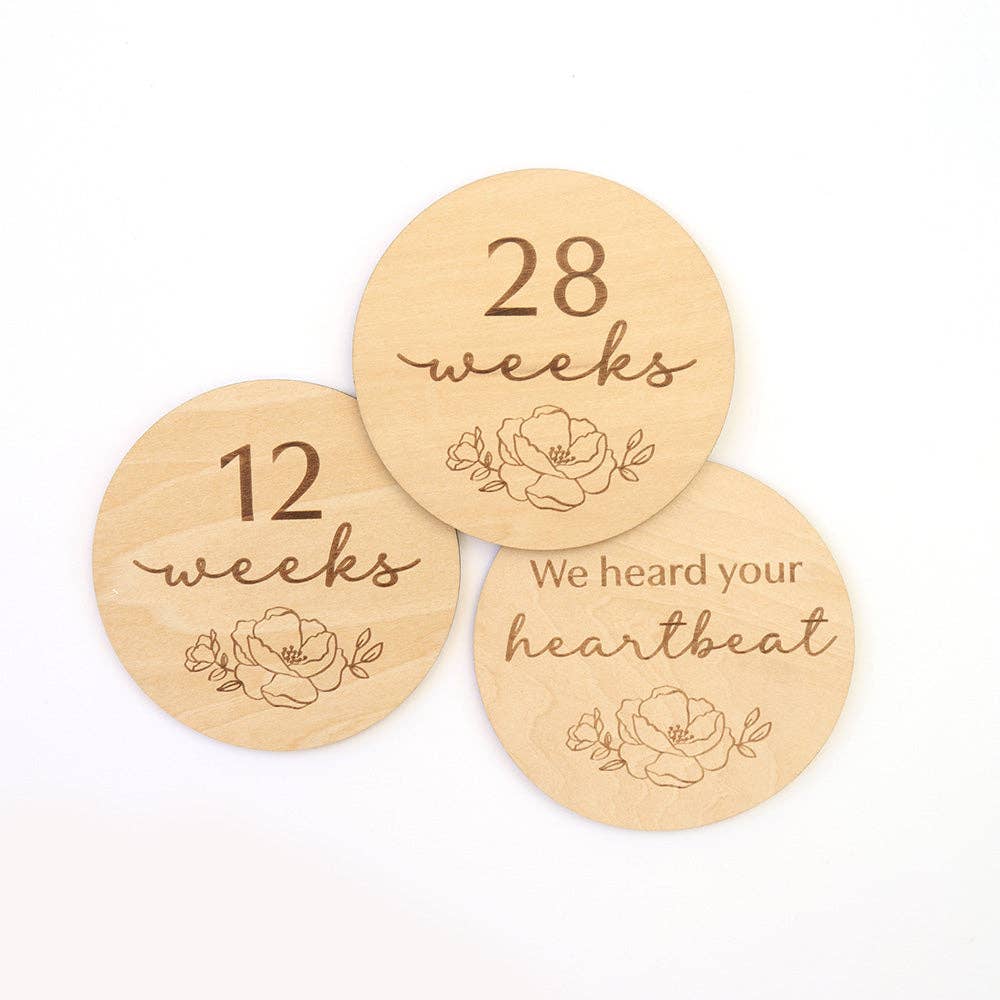 Snuggle Hunny - Bloom Pregnancy Wooden Milestone Cards