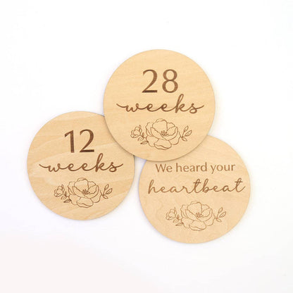 Snuggle Hunny - Bloom Pregnancy Wooden Milestone Cards
