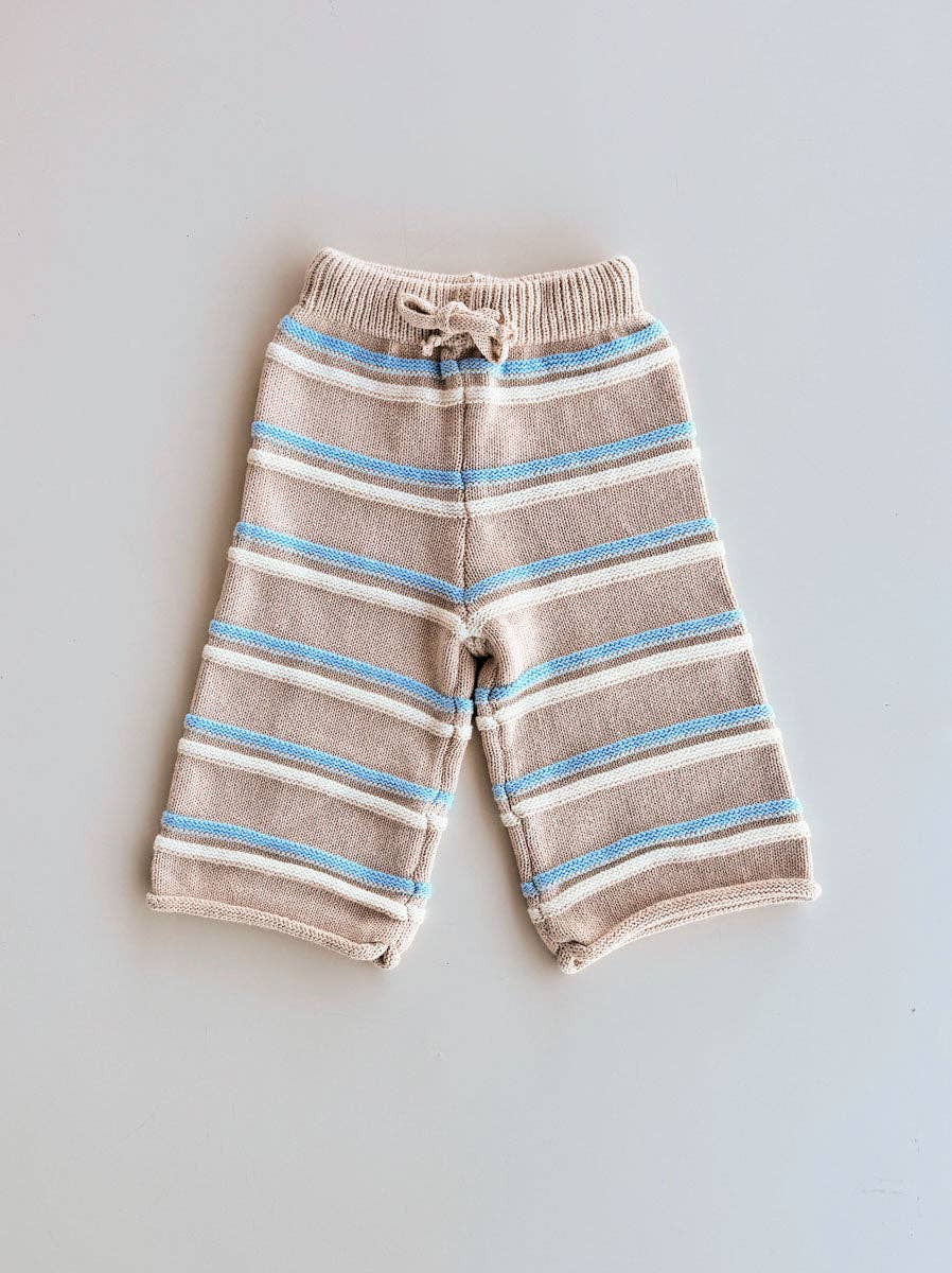 FRECKLES the label - Raised Stripe Knit SET  | Oat/Arctic/Snow