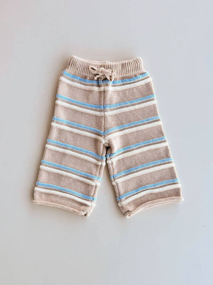 FRECKLES the label - Raised Stripe Knit SET  | Oat/Arctic/Snow