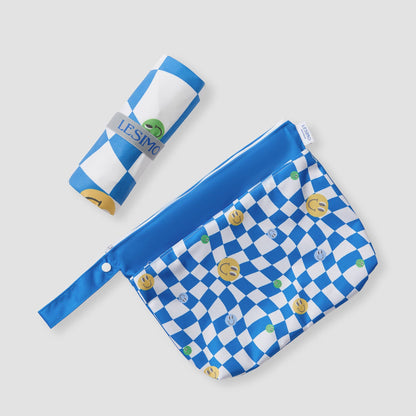 LESIMO - Sand Free Kids Hooded Towel - Smiley Face