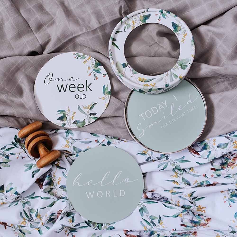 Snuggle Hunny - Eucalypt & Sage Reversible Milestone Cards