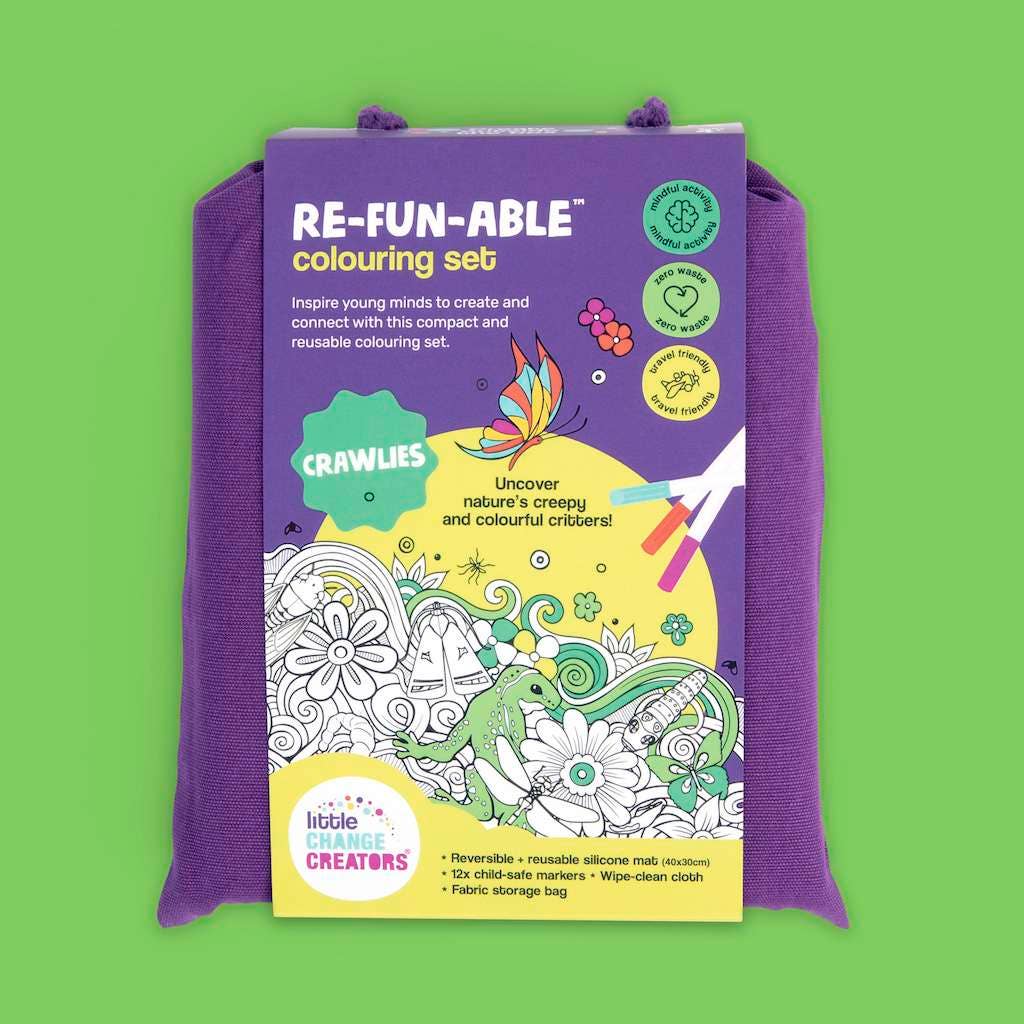 Little Change Creators - CRAWLIES | Re-FUN-able™ Silicone Colouring Placemat