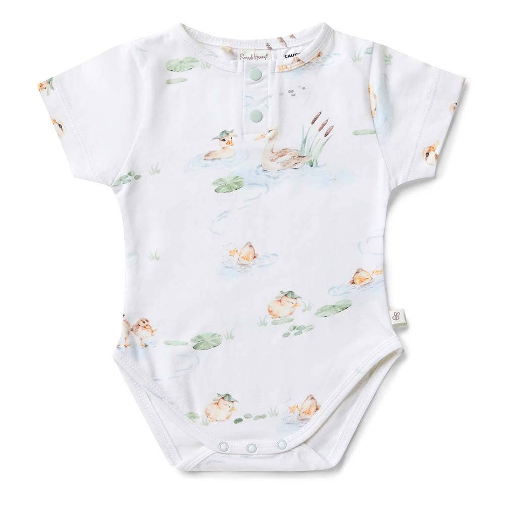 Snuggle Hunny - Duck Pond Short Sleeve Organic Bodysuit