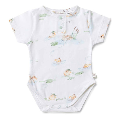 Snuggle Hunny - Duck Pond Short Sleeve Organic Bodysuit