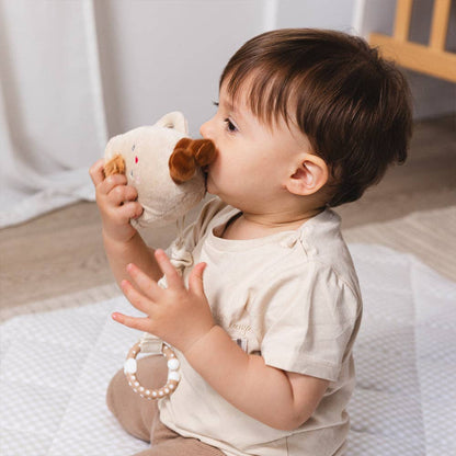 Living Textiles - 2 Pack Mini Market Brunch Stroller Toys - Coffee & Croissant