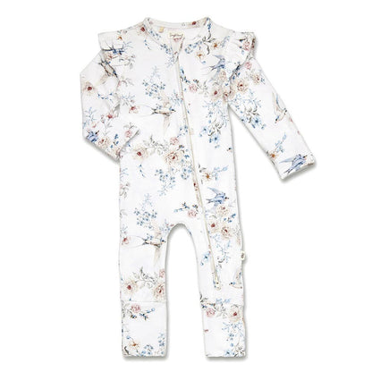 Snuggle Hunny - Sweet Swallows Organic Snugglesuit Convertible Romper