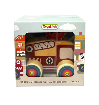 ToysLink - Wooden Mini Wheelie Emergency Vehicles with Animals