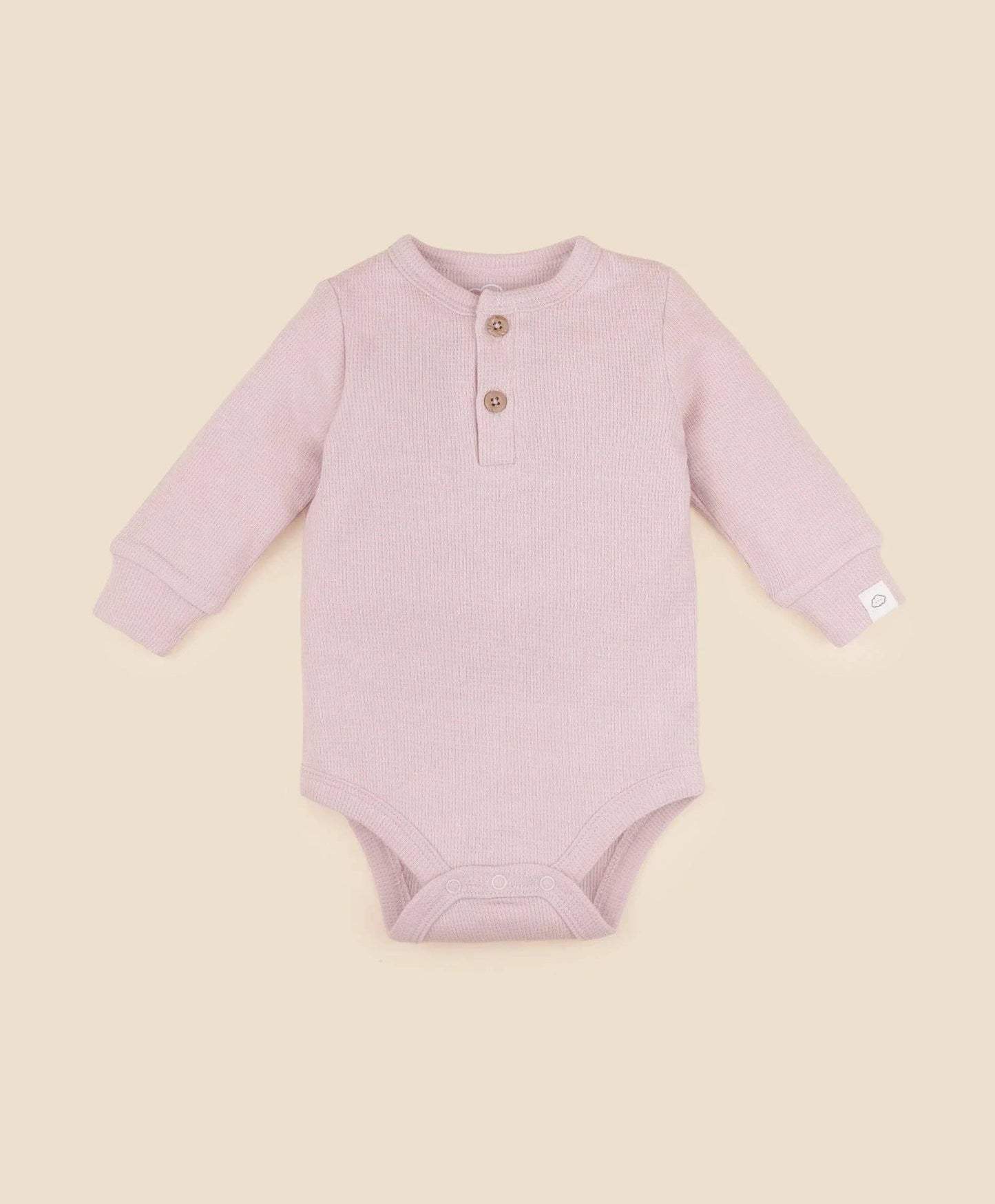 Lūmmi in Colour Babywear - Organic Cotton Waffle Long Sleeve Bodysuit - Lavender