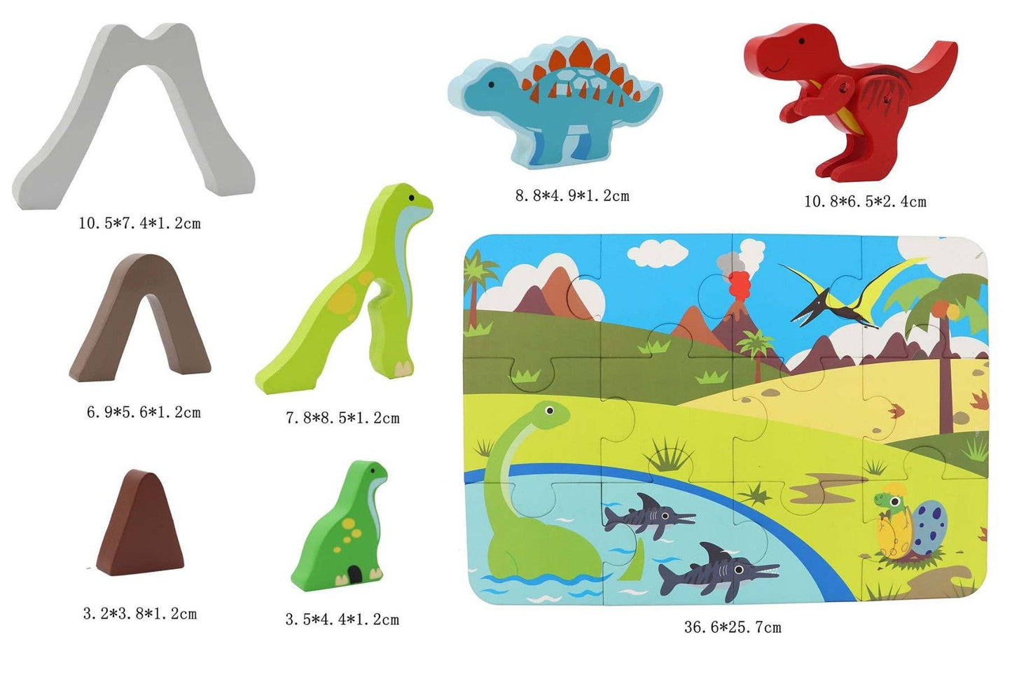 ToysLink - Dinosaur Playset with Puzzle In Tin