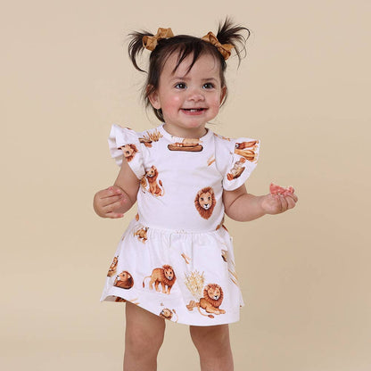 Snuggle Hunny - Lion Short Sleeve Organic Dress