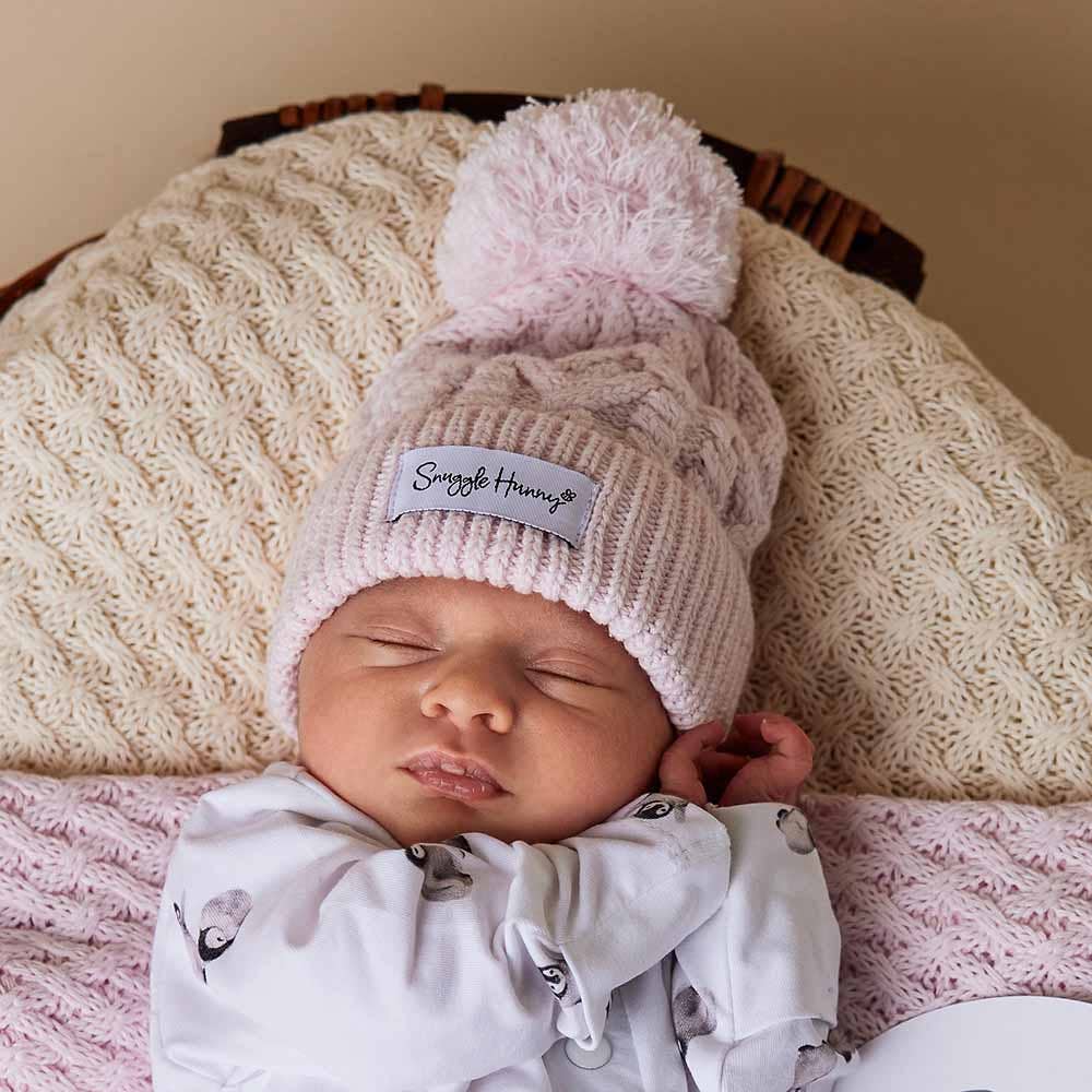 Snuggle Hunny - Blush Pink Organic Baby Knit Beanie