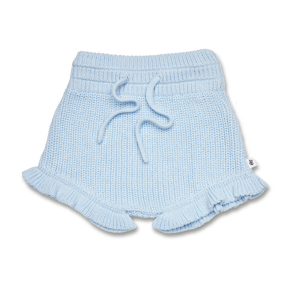 Baby Blue Knit Bloomers flatlay front