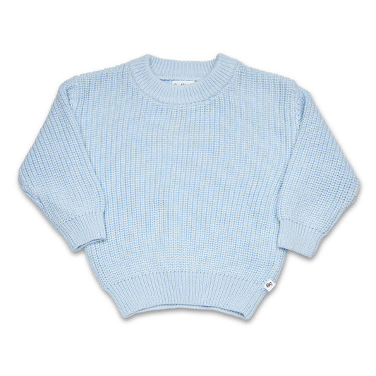 Baby Blue Oversized Knit Jumper flatlay