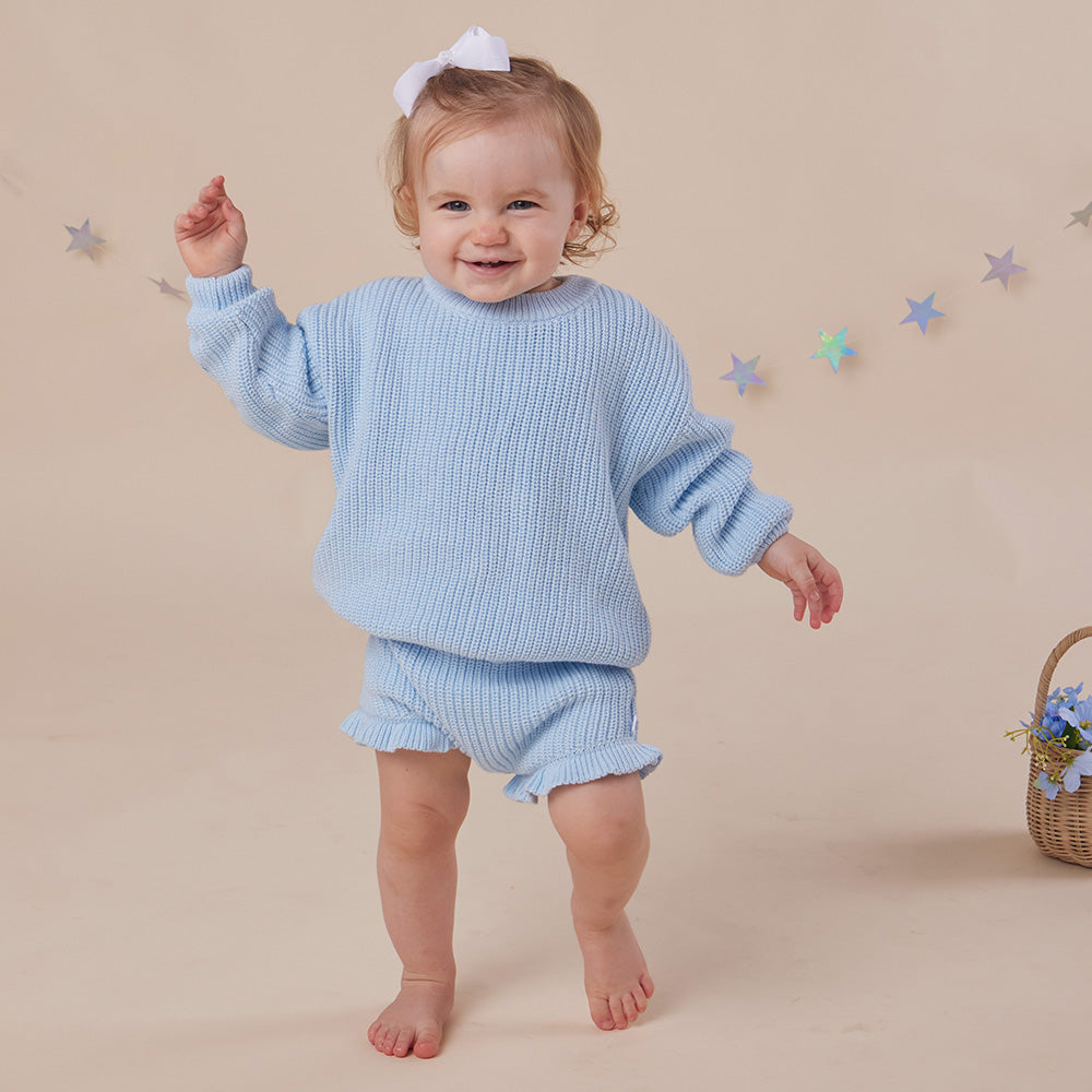 Baby Blue Knit Bloomers