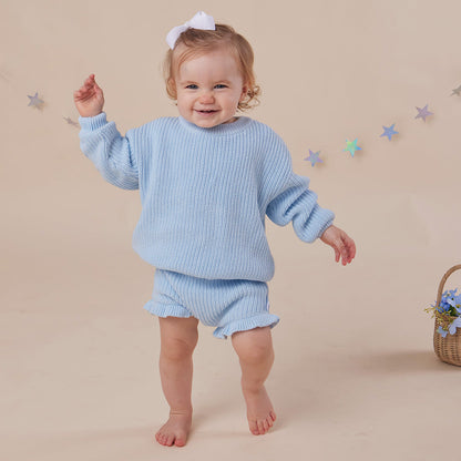 Baby Blue Knit Bloomers