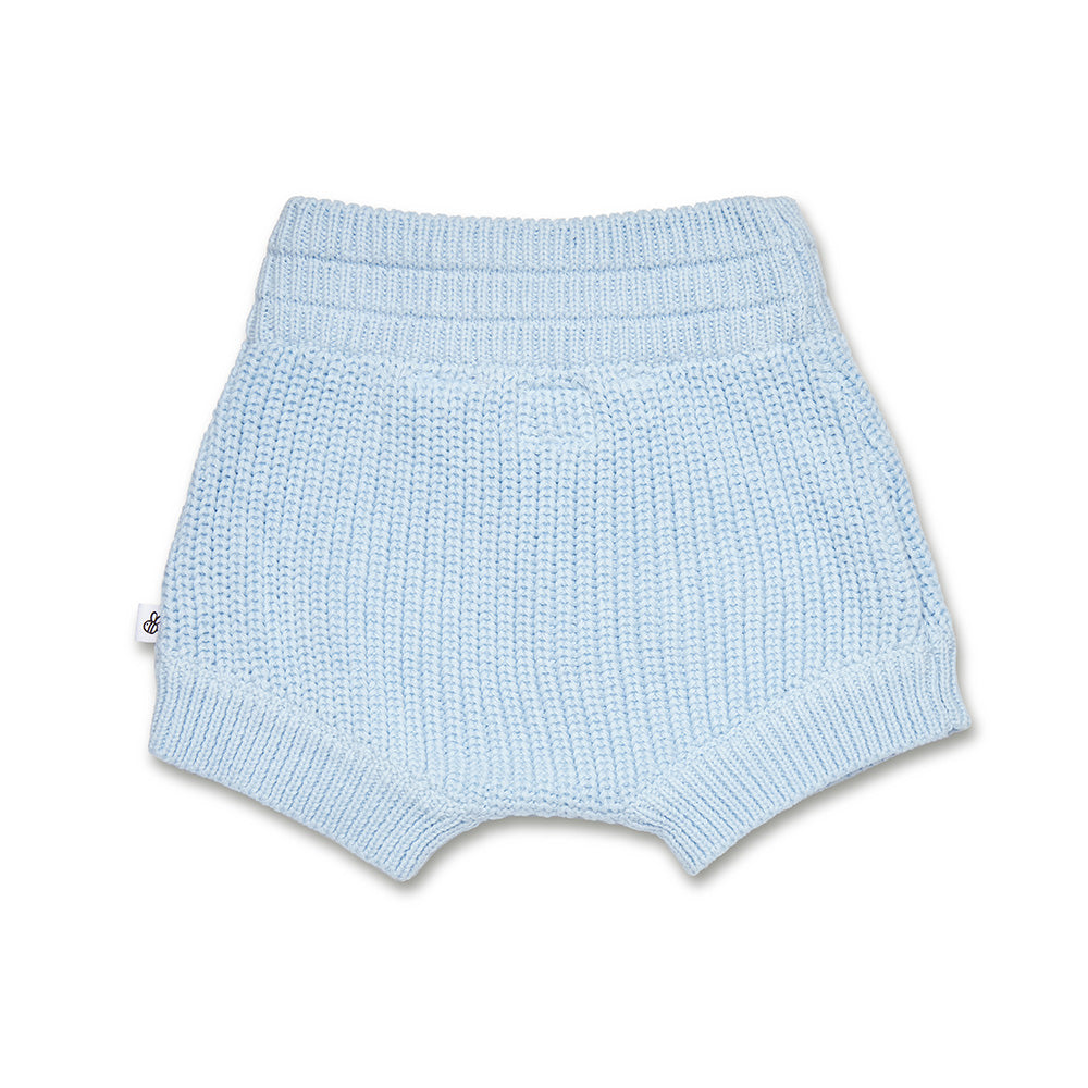 Baby Blue Knit Shorts flatlay back