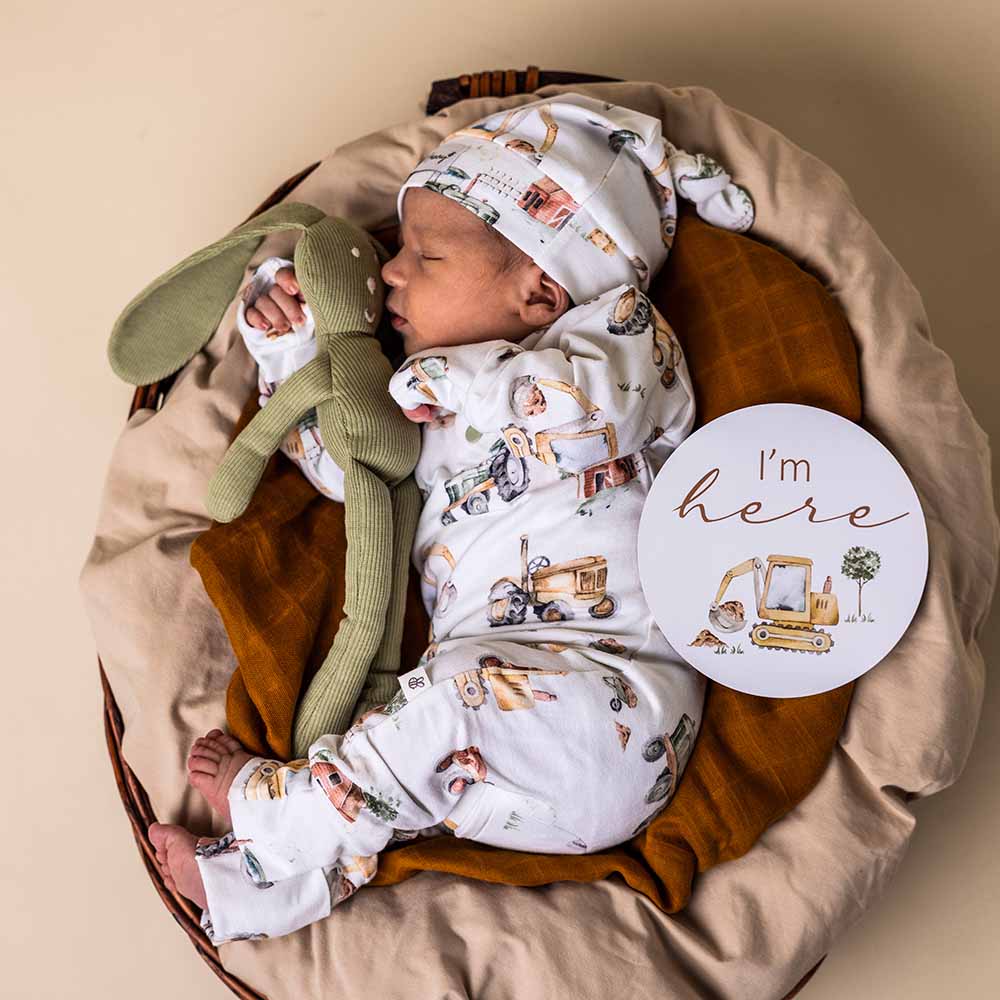 Snuggle Hunny Diggers & Tractors Organic Growsuit