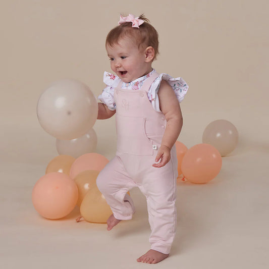 Snuggle Hunny - Baby Pink Organic Joey Overalls