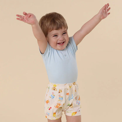 Snuggle Hunny - Baby Blue Short Sleeve Organic Bodysuit