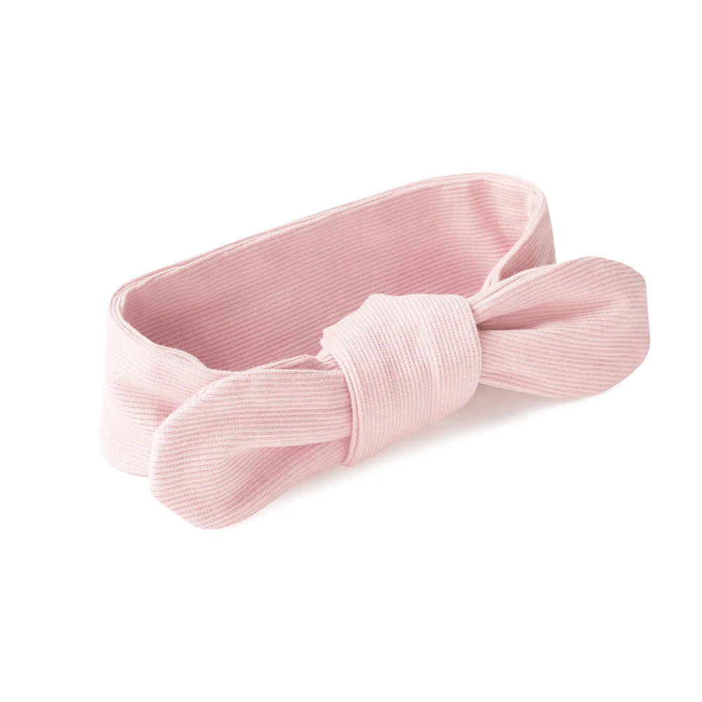 Snuggle Hunny - Baby Pink Ribbed Organic Topknot