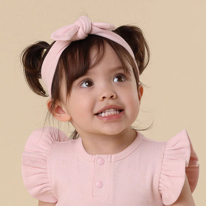 Snuggle Hunny - Baby Pink Ribbed Organic Topknot