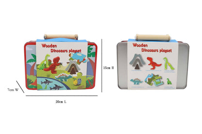ToysLink - Dinosaur Playset with Puzzle In Tin