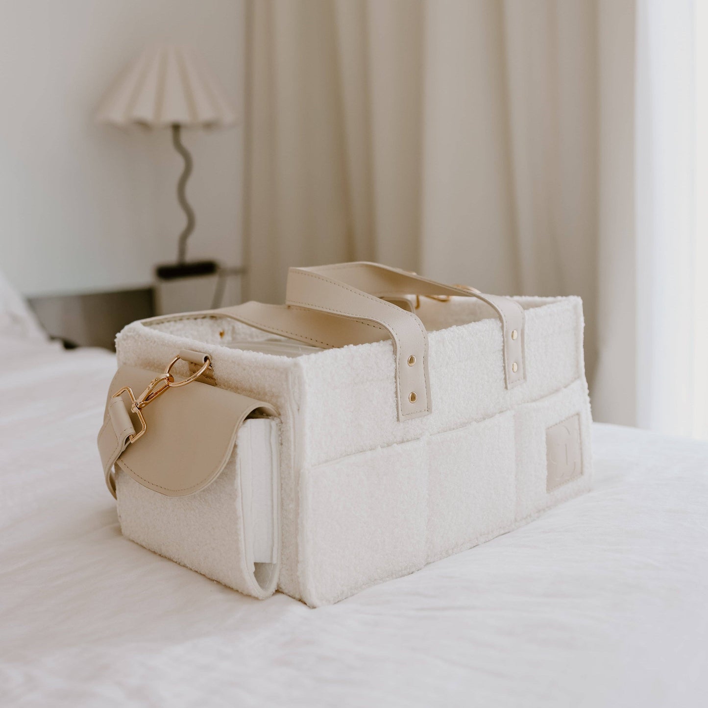 The Beige Collective - Teddy Boucle Nappy Caddy | Cream