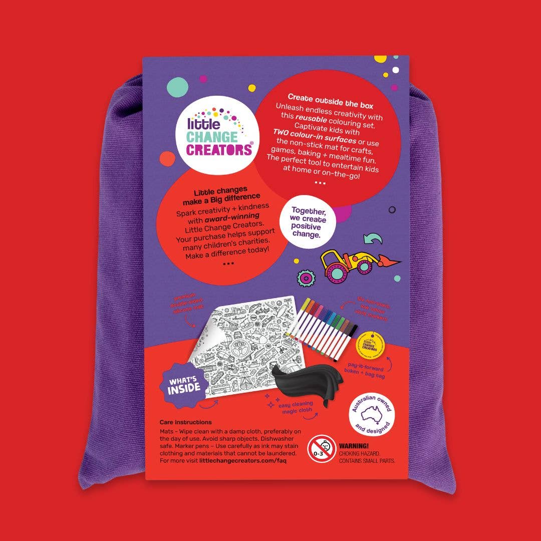 Little Change Creators - ON-THE-GO | Re-FUN-able™ Transport Silicone Colouring Mat